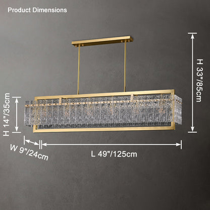 WOMO Textured Glass Linear Chandelier-WM2620