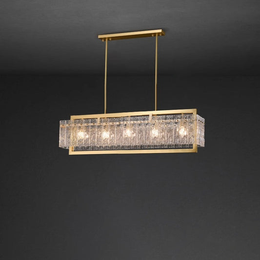 WOMO Textured Glass Linear Chandelier-WM2620