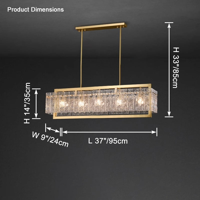 WOMO Textured Glass Linear Chandelier-WM2620