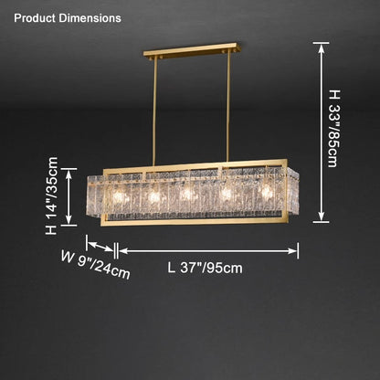 WOMO Textured Glass Linear Chandelier-WM2620