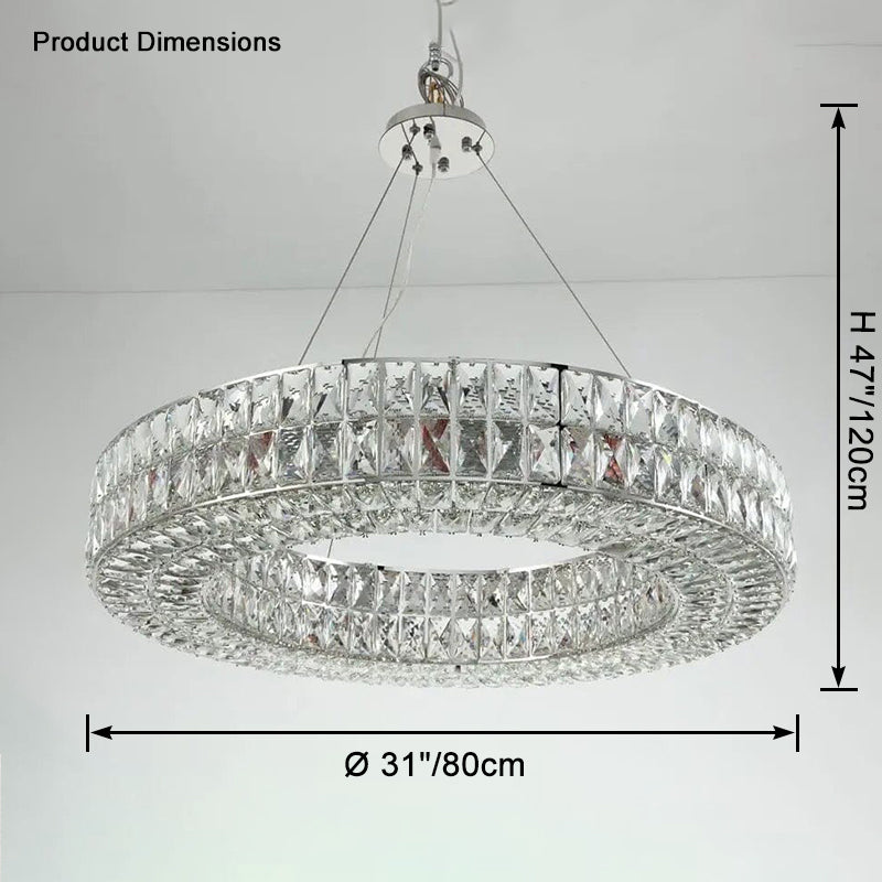 WOMO Art Deco Crystal Ring Chandelier-WM2624