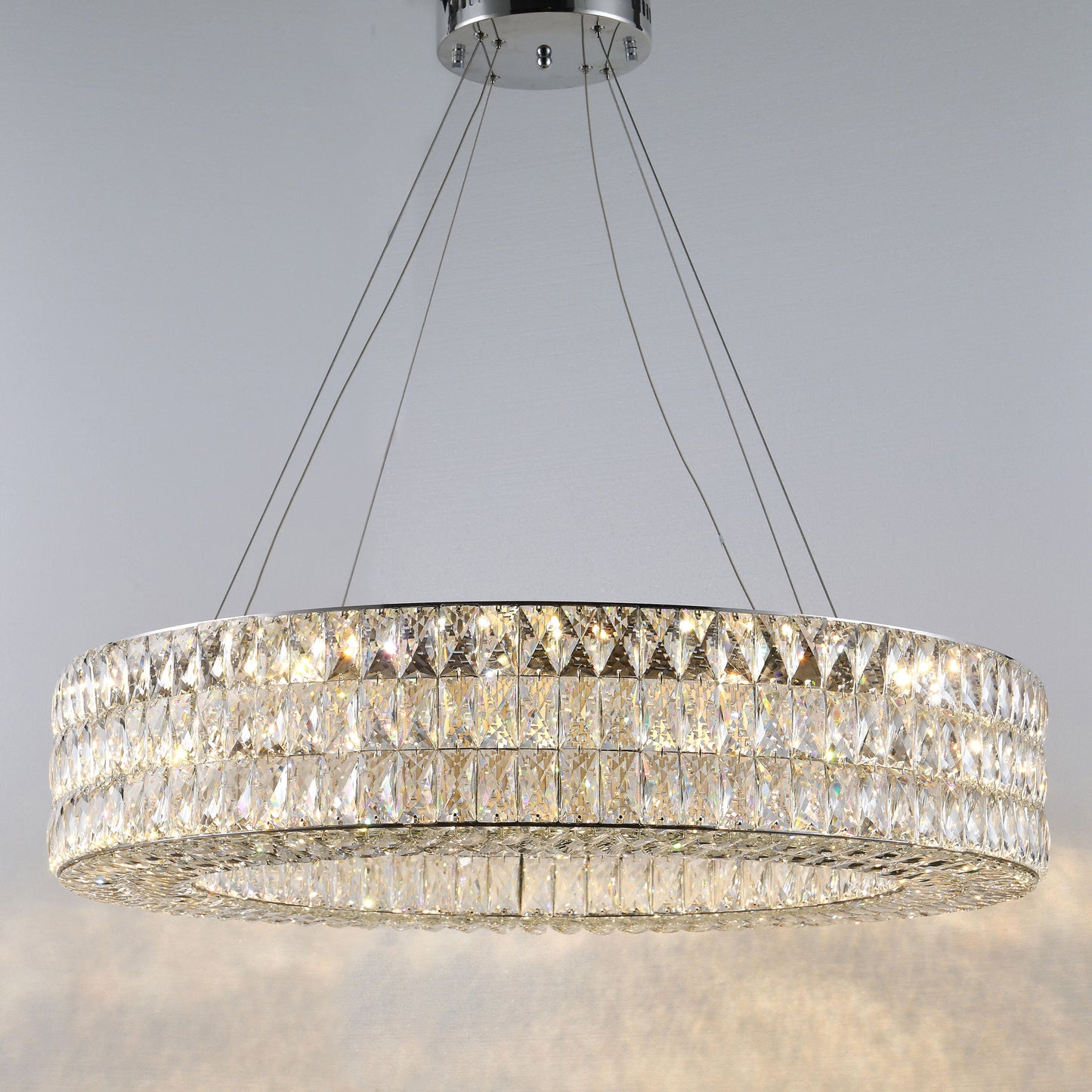 WOMO Art Deco Crystal Ring Chandelier-WM2624