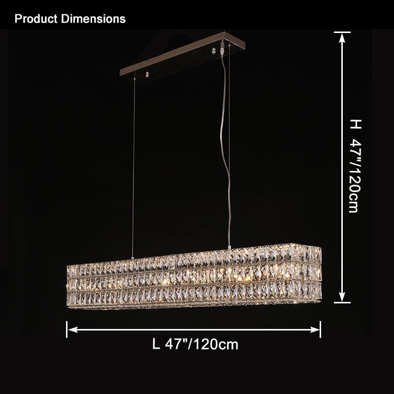 WOMO Rectangular Crystal Chandelier-WM2625