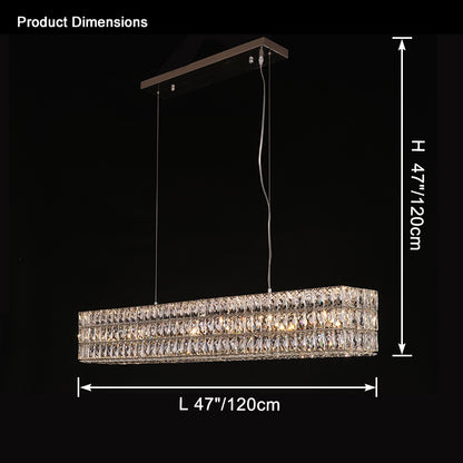 WOMO Rectangular Crystal Chandelier-WM2625