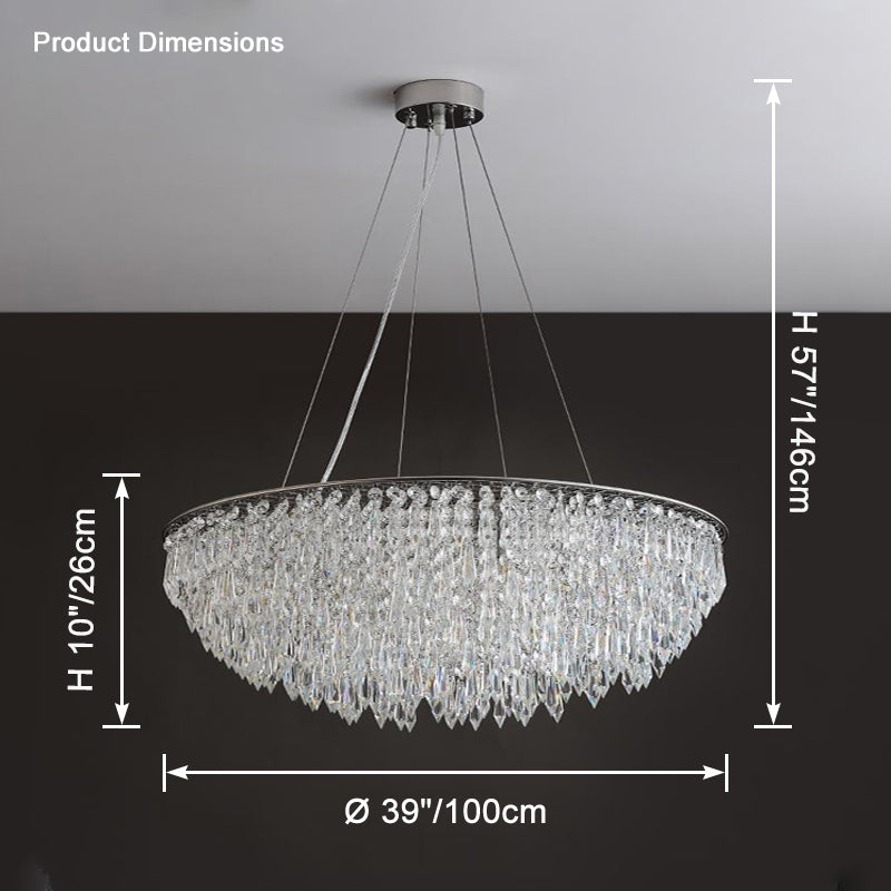 WOMO Cascading Round Crystal Chandelier-WM2628