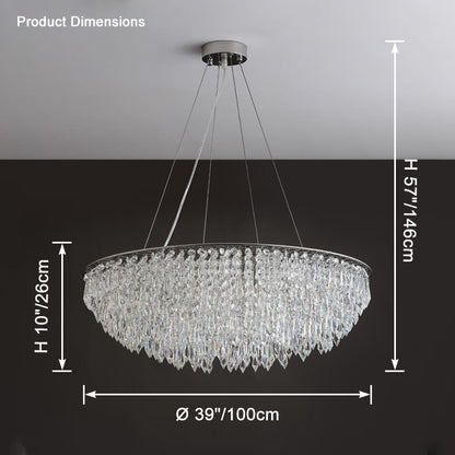 WOMO Cascading Round Crystal Chandelier-WM2628