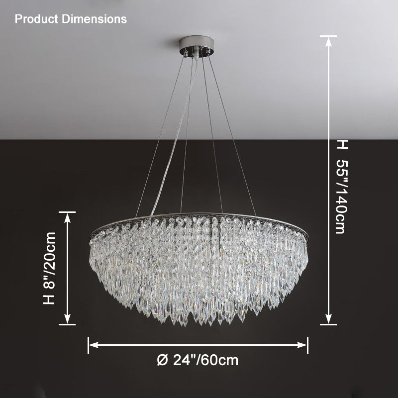 WOMO Cascading Round Crystal Chandelier-WM2628