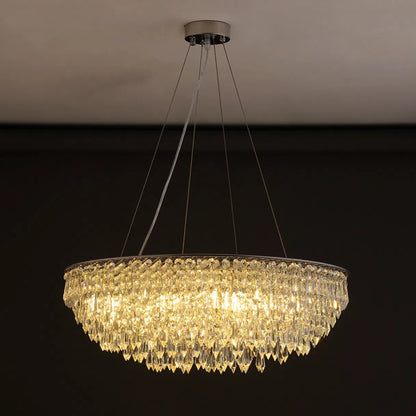 WOMO Cascading Round Crystal Chandelier-WM2628