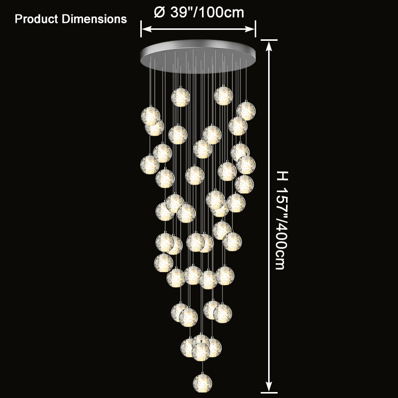 WOMO Glass Ball Rain Chandelier-WM2647