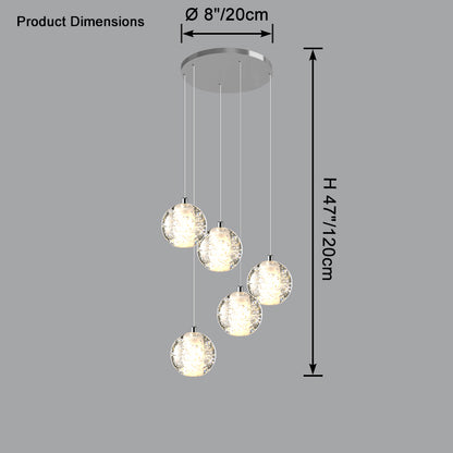 WOMO Glass Ball Rain Chandelier-WM2647