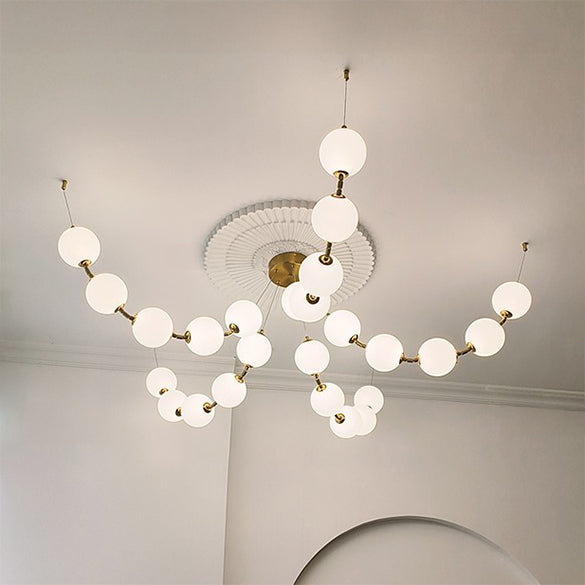 WOMO Spider Pearl Globe Chandelier-WM2650