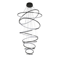 WOMO Black Tiered Circular Led Chandelier-WM2652