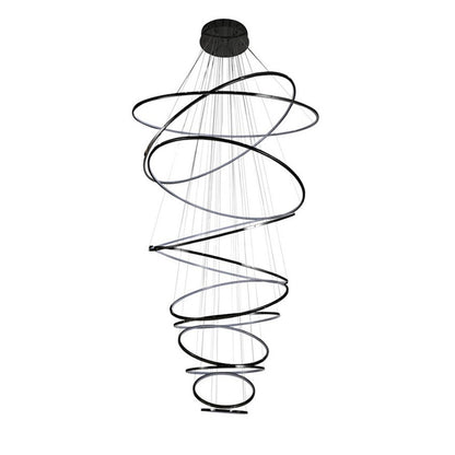 WOMO Black Tiered Circular Led Chandelier-WM2652