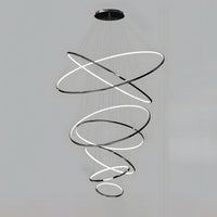 WOMO Black Tiered Circular Led Chandelier-WM2652