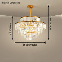 WOMO Tiered Gold Crystal Prism Chandelier-WM2653