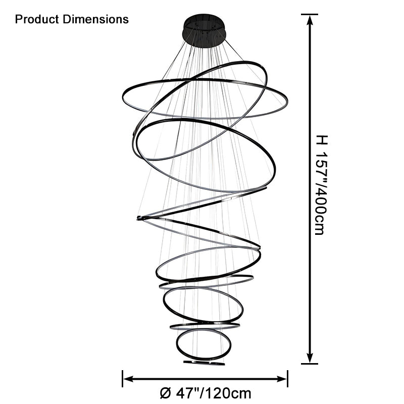 WOMO Large Tiered Ring Foyer Chandelier-WM2654