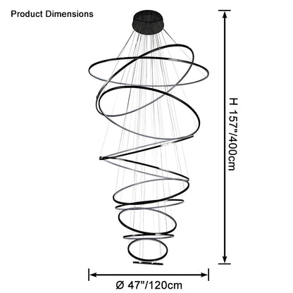WOMO Large Tiered Ring Foyer Chandelier-WM2654