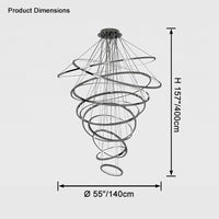WOMO Large Tiered Ring Foyer Chandelier-WM2654