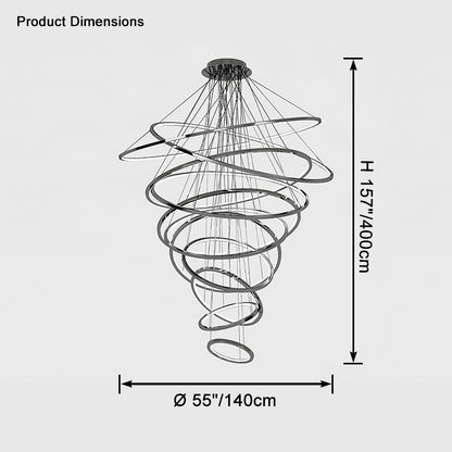 WOMO Large Tiered Ring Foyer Chandelier-WM2654