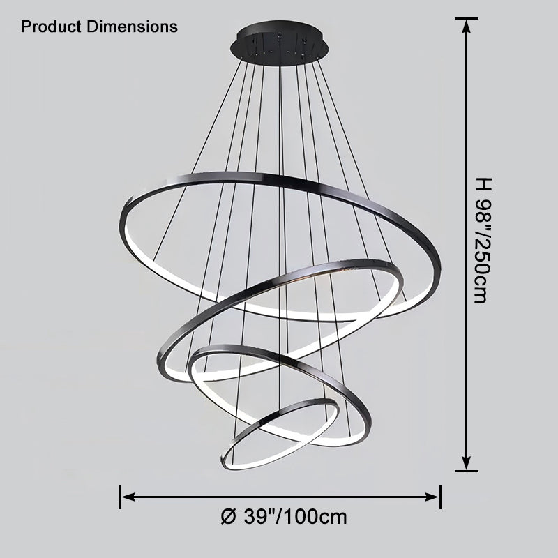 WOMO Large Tiered Ring Foyer Chandelier-WM2654