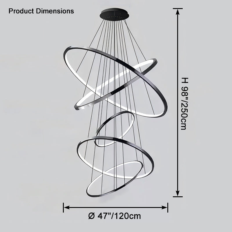 WOMO Large Tiered Ring Foyer Chandelier-WM2654