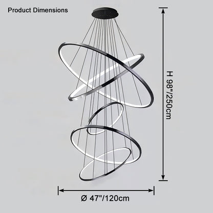 WOMO Large Tiered Ring Foyer Chandelier-WM2654