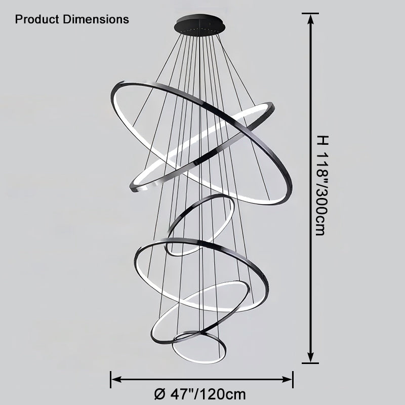 WOMO Large Tiered Ring Foyer Chandelier-WM2654