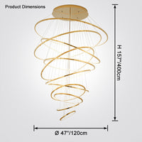 WOMO Large Tiered Ring Foyer Chandelier-WM2654