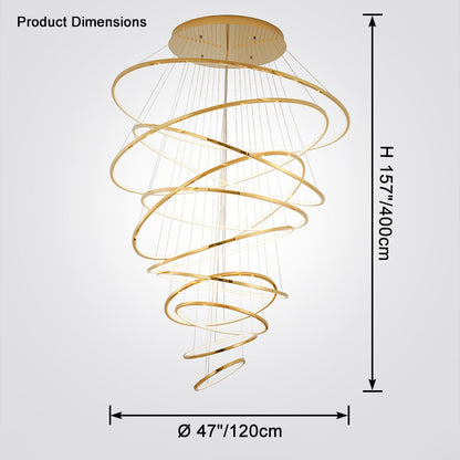 WOMO Large Tiered Ring Foyer Chandelier-WM2654