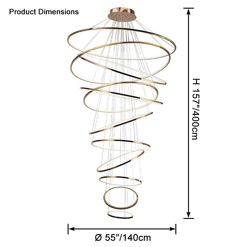 WOMO Large Tiered Ring Foyer Chandelier-WM2654