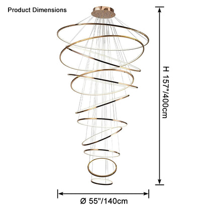 WOMO Large Tiered Ring Foyer Chandelier-WM2654