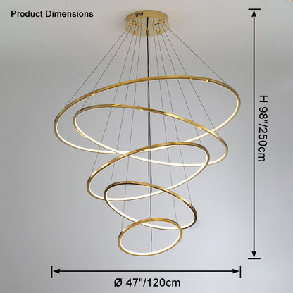 WOMO Large Tiered Ring Foyer Chandelier-WM2654