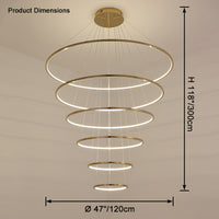 WOMO Large Tiered Ring Foyer Chandelier-WM2654