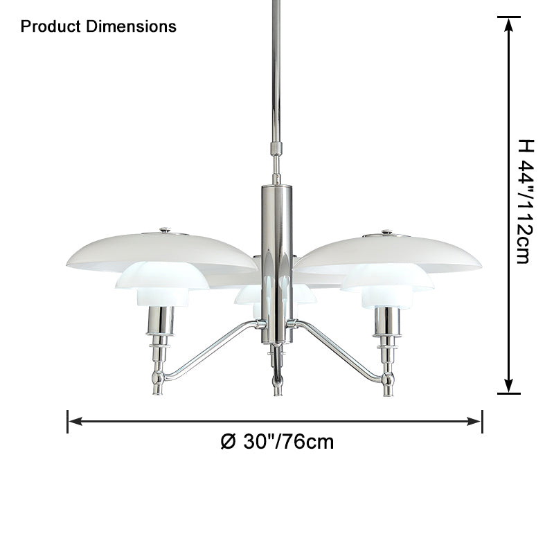 WOMO Milk Glass Shade Chandelier-WM2667