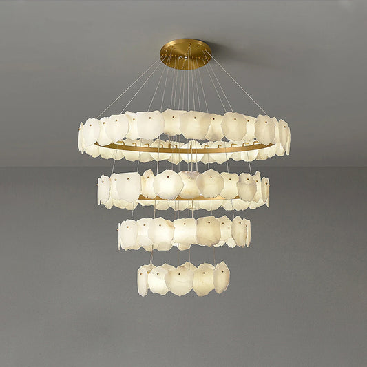 WOMO Tiered Circular Alabaster Chandelier-WM2671