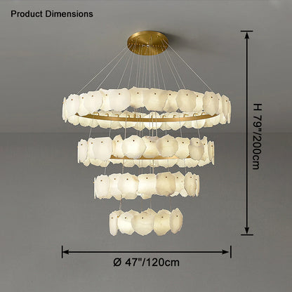 WOMO Tiered Circular Alabaster Chandelier-WM2671