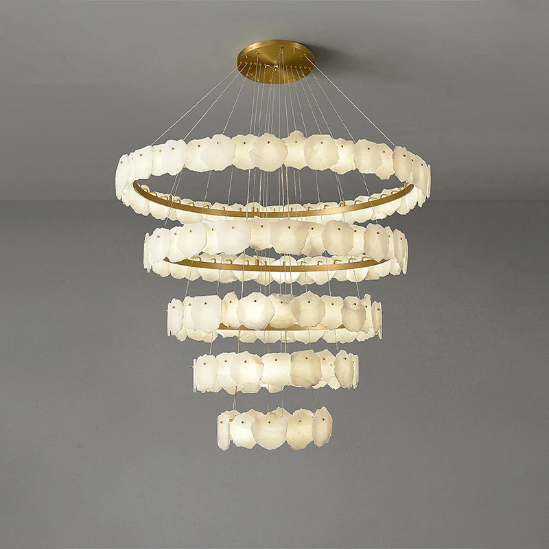 WOMO Tiered Circular Alabaster Chandelier-WM2671