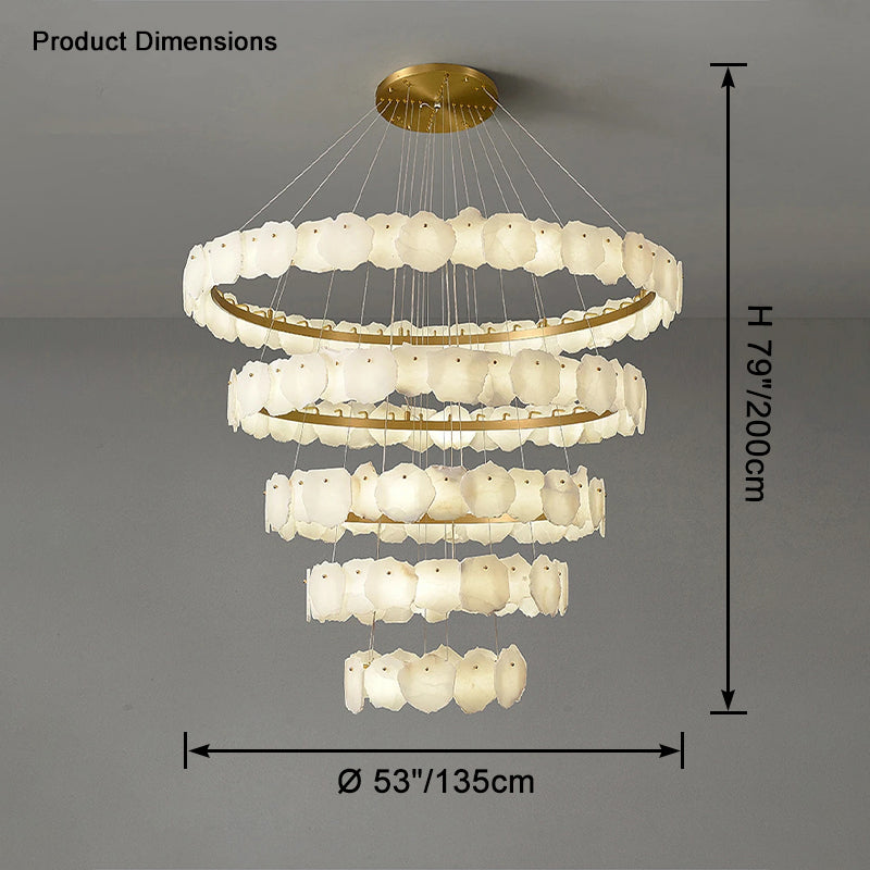 WOMO Tiered Circular Alabaster Chandelier-WM2671