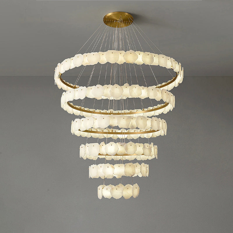 WOMO Tiered Circular Alabaster Chandelier-WM2671