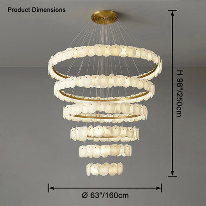 WOMO Tiered Circular Alabaster Chandelier-WM2671