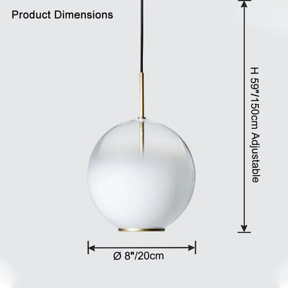 WOMO Milk Glass Globe Pendant Light-WM2674