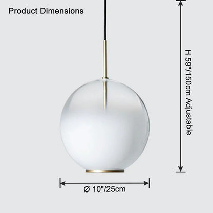 WOMO Milk Glass Globe Pendant Light-WM2674