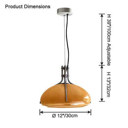 WOMO Pumpkin Glass Dome Pendant Light-WM2675