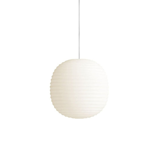 WOMO Lantern Ribbed Milk Glass Pendant Light-WM2676