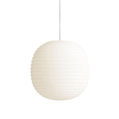 WOMO Lantern Ribbed Milk Glass Pendant Light-WM2676