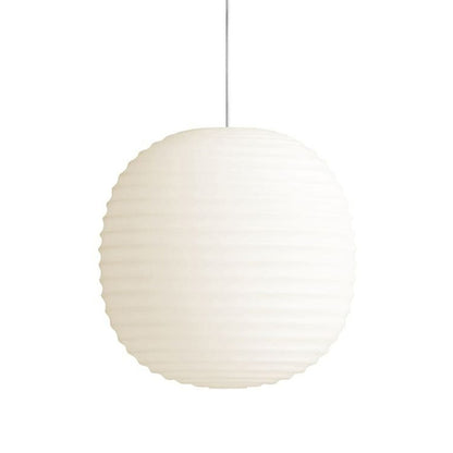 WOMO Lantern Ribbed Milk Glass Pendant Light-WM2676