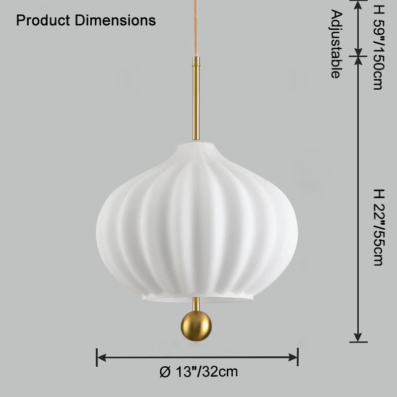 WOMO Wind Bell Milk Glass Pendant Light-WM2677