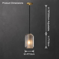 WOMO Rectangle Crystal Pendant Light-WM2682