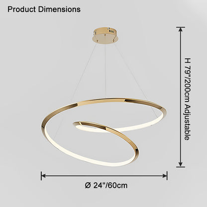 WOMO Gold Swirl Stainless Steel Chandelier-WM2708