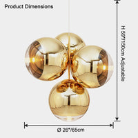 WOMO 4 Light Colorful Globe Chandelier-WM2687